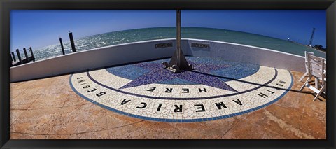 Framed North America Begins Here, Key West, Monroe County, Florida, USA Print