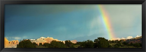 Framed Rainbow over Capitol Reef National Park, Utah, USA Print