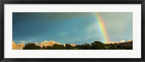 Framed Rainbow over Capitol Reef National Park, Utah, USA Print