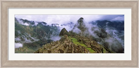 Framed High Angle View of Machu Picchu, Peru Print