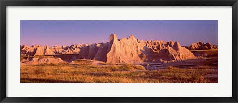 Framed Rock formations in a desert, Badlands National Park, South Dakota, USA Print