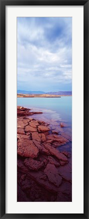 Framed Shore waters, Lake Mead, Nevada, USA Print