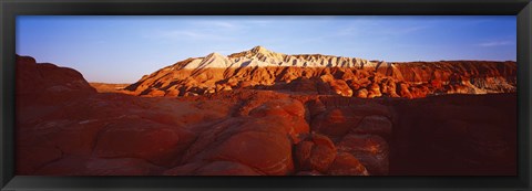 Framed Badlands at sunset, Escalante, Utah, USA Print