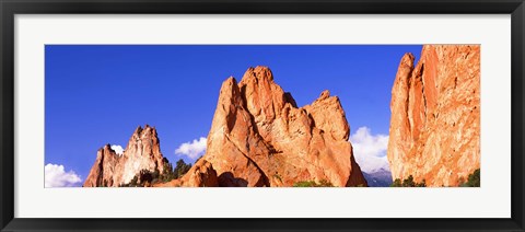 Framed Low angle view of rock formations, Garden of The Gods, Colorado Springs, Colorado, USA Print