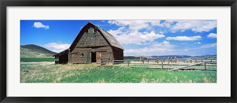 Framed Old barn in a field, Colorado, USA Print