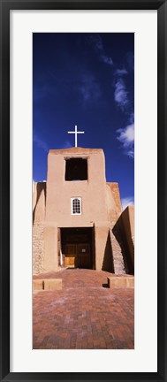 Framed Facade of a church, San Miguel Mission, Santa Fe, New Mexico, USA Print