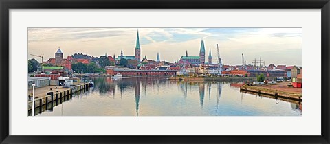 Framed Buildings at the Trave River, Germany Print