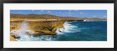 Framed Waves breaking at the coast, Aruba Print