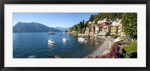 Framed Early evening view of waterfront at Varenna, Lake Como, Lombardy, Italy Print