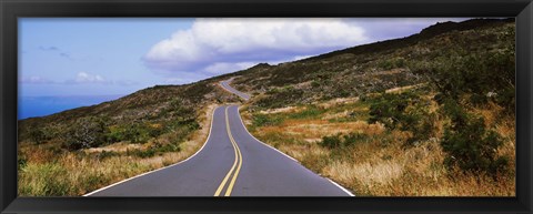 Framed Road passing through hills, Maui, Hawaii, USA Print