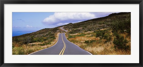 Framed Road passing through hills, Maui, Hawaii, USA Print