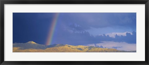 Framed Rainbow over mountain, Anza Borrego Desert State Park, Borrego Springs, San Diego County, California, USA Print