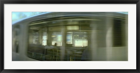 Framed Train at railroad station platform, Evanston, Cook County, Illinois, USA Print