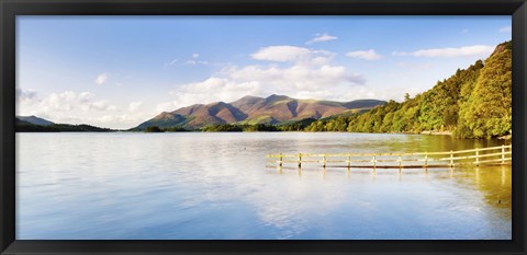 Framed Lake with mountains in the background, Derwent Water, Lake District National Park, Cumbria, England Print