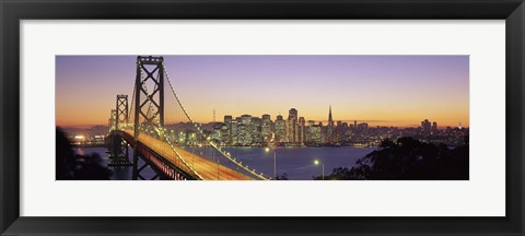 Framed San Francisco Bay Bridge At Dusk, California Print