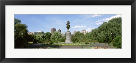 Framed Statue in a garden, Boston Public Gardens, Boston, Massachusetts, USA Print