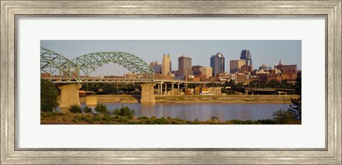 Framed Bridge over a river, Kansas city, Missouri, USA Print