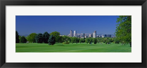 Framed Skyline In Daylight, Denver, Colorado, USA Print