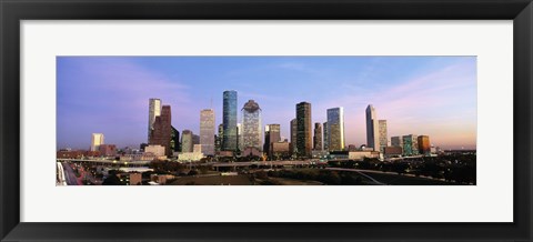 Framed USA, Texas, Houston, twilight Print