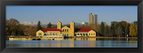 Framed Buildings at the waterfront, City Park Pavilion, Denver, Colorado, USA Print