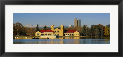 Framed Buildings at the waterfront, City Park Pavilion, Denver, Colorado, USA Print