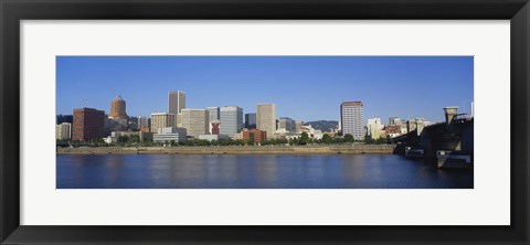 Framed Buildings on the waterfront, Portland, Oregon Print