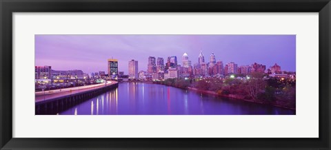 Framed Twilight Philadelphia PA USA Print