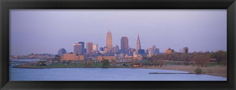 Framed Skyline from the Water, Cleveland, Ohio Print