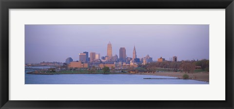 Framed Skyline from the Water, Cleveland, Ohio Print