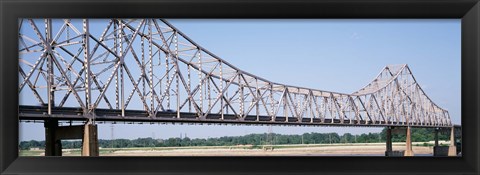 Framed USA, Missouri, St. Louis, Martin Luther King Jr Memorial Bridge over Mississippi River Print