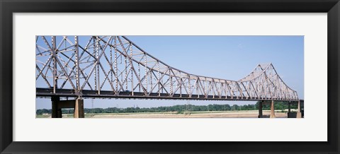 Framed USA, Missouri, St. Louis, Martin Luther King Jr Memorial Bridge over Mississippi River Print