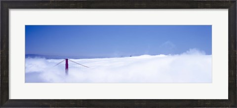 Framed San Francisco Golden Gate Bridge California in smog Print