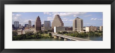 Framed Buildings in a city, Town Lake, Austin, Texas, USA Print