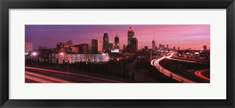 Framed Atlanta, Georgia (purple sky) Print