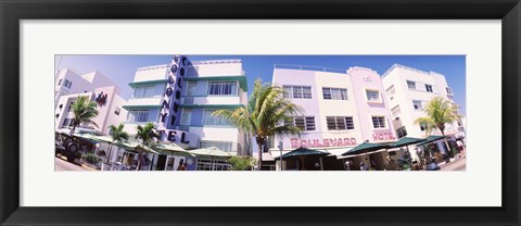 Framed Low angle view of buildings in a city, Miami Beach, Florida, USA Print