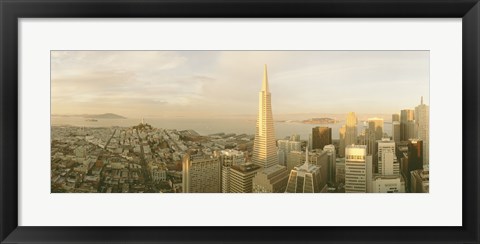 Framed USA, California, San Francisco, Skyline with Transamerica Building Print