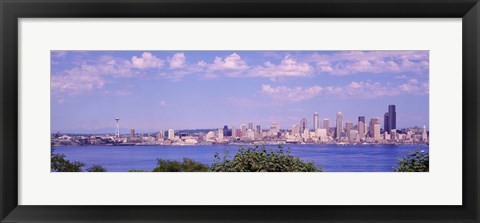 Framed Puget Sound, City Skyline, Seattle, Washington State, USA Print