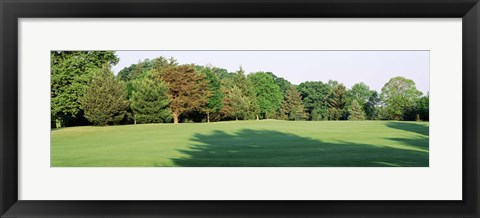 Framed Trees on a golf course, Woodholme Country Club, Baltimore, Maryland, USA Print