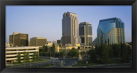 Framed Skyscrapers in a city, Sacramento, California, USA Print