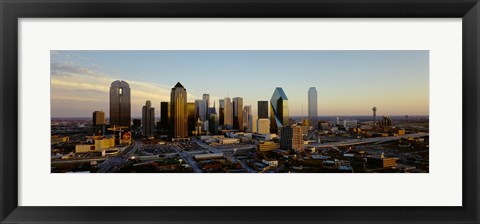 Framed High angle view of buildings in a city, Dallas, Texas, USA Print