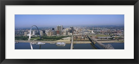 Framed High angle view of buildings in a city, St. Louis, Missouri, USA Print