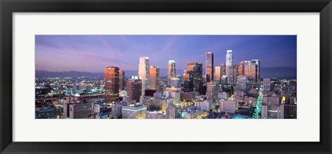 Framed Night, Skyline, Cityscape, Los Angeles, California, USA Print