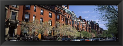 Framed Buildings in a street, Commonwealth Avenue, Boston, Suffolk County, Massachusetts, USA Print