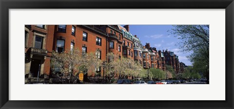 Framed Buildings in a street, Commonwealth Avenue, Boston, Suffolk County, Massachusetts, USA Print