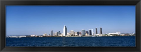 Framed Clear Blue Sky Over San Diego Print