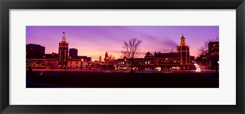 Framed Buildings in a city, Country Club Plaza, Kansas City, Jackson County, Missouri, USA Print