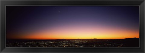 Framed Aerial view of a city, San Fernando Valley, Los Angeles, California, USA Print