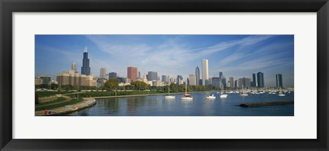 Framed Skyscrapers in a city, Chicago, Illinois Print