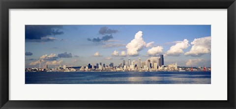 Framed Buildings at the waterfront, Elliott Bay, Seattle, King County, Washington State, USA, 1996 Print