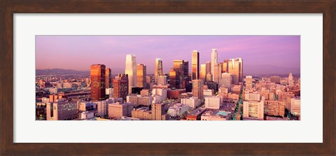 Framed Sunset Skyline Los Angeles CA USA Print